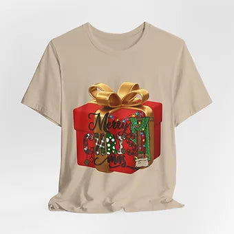 Merry Christmas Gift Box Unisex Jersey Short Sleeve Tee