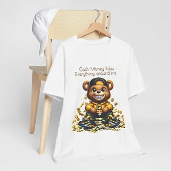 Money Rules Bear Unisex Jersey Short Sleeve Tee