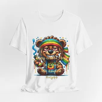 Bear 420 night front Unisex Jersey Short Sleeve Tee