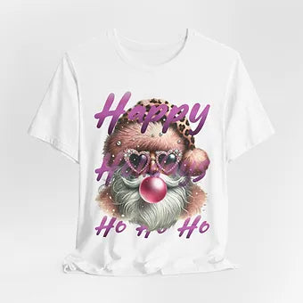 Bubble Gum Santa Happy Holiday Unisex Jersey Short Sleeve Tee