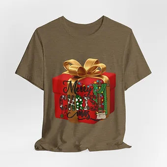 Merry Christmas Gift Box Unisex Jersey Short Sleeve Tee