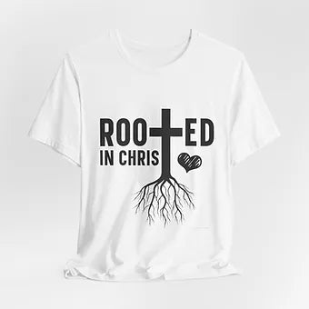 Rooted In Christ Unisex Jersey Short Sleeve Tee