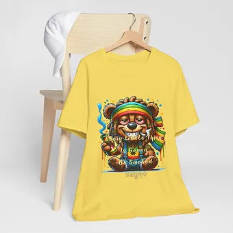 Bear 420 night front Unisex Jersey Short Sleeve Tee