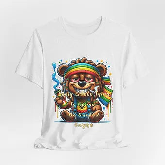 Bear 420 night front Unisex Jersey Short Sleeve Tee