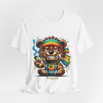 Bear 420 night front Unisex Jersey Short Sleeve Tee