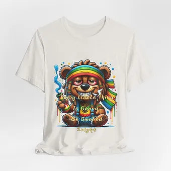 Bear 420 night front Unisex Jersey Short Sleeve Tee