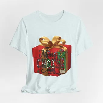 Merry Christmas Gift Box Unisex Jersey Short Sleeve Tee