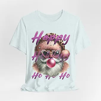 Bubble Gum Santa Happy Holiday Unisex Jersey Short Sleeve Tee