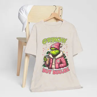 Grinchy But Boujee Unisex Jersey Short Sleeve Tee