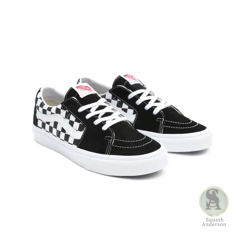 Black & White Checkerboard Low-Top Sneakers