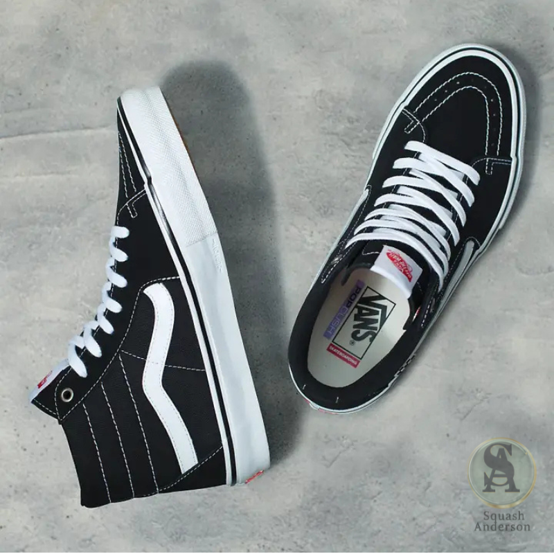 Black & White High-Top Canvas Sneakers
