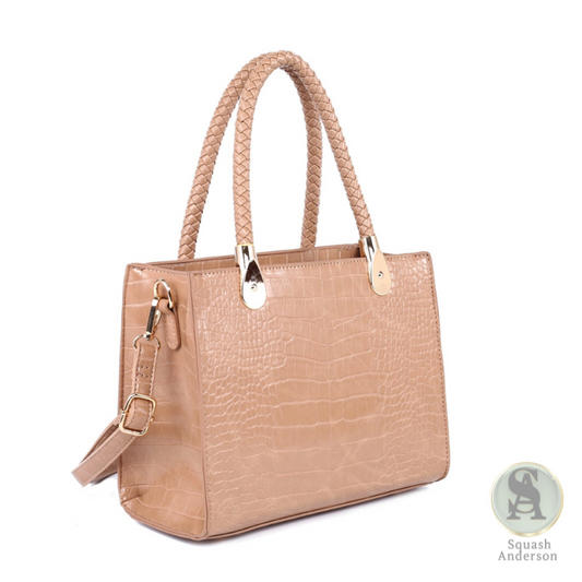 Croc Alligator Top Handle Satchel