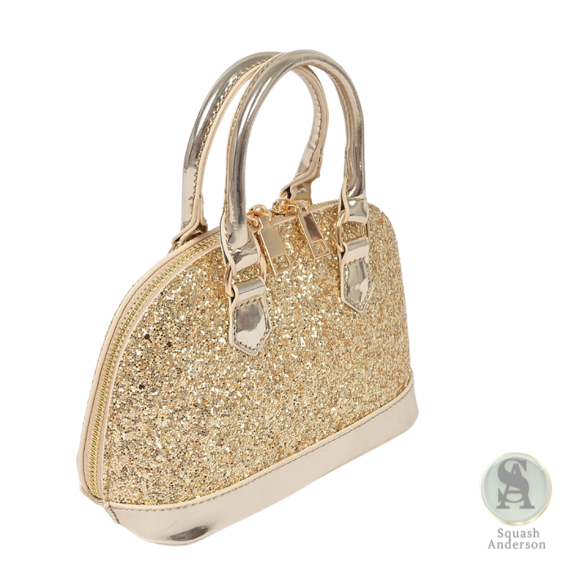 Glitter Mirror Top Handle Crossbody Bag