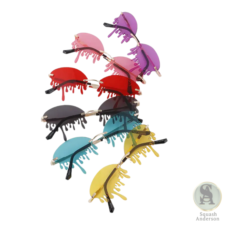 Retro Dripping Paint Oval Sunglasses