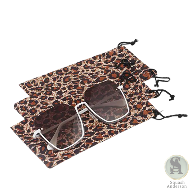 Leopard Print Sunglasses Pouch Bag