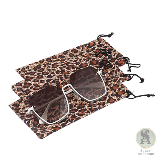 Leopard Print Sunglasses Pouch Bag