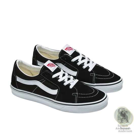 Black & White Low-Top Canvas Sneakers