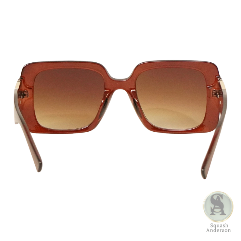 Glam Rectangle Metal Accent Sunglasses