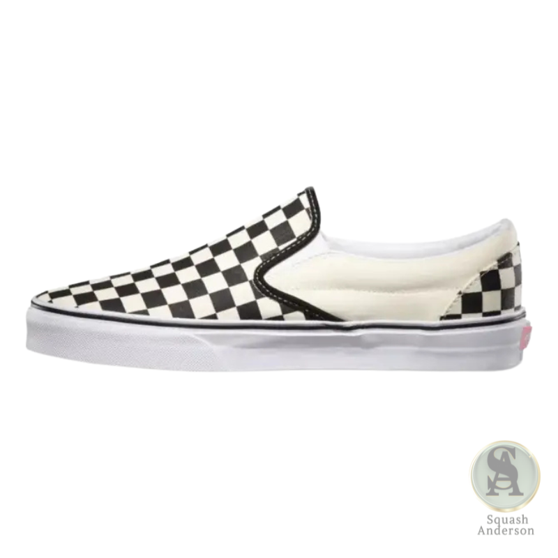 Vans Classic Slip-On Checkerboard Sneakers – Black/White