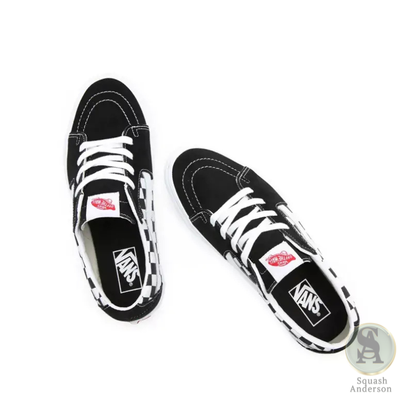 Black & White Checkerboard Low-Top Sneakers