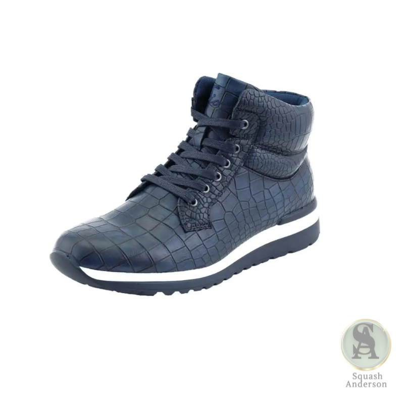 Ryder Navy Croc-Embossed Sneakers