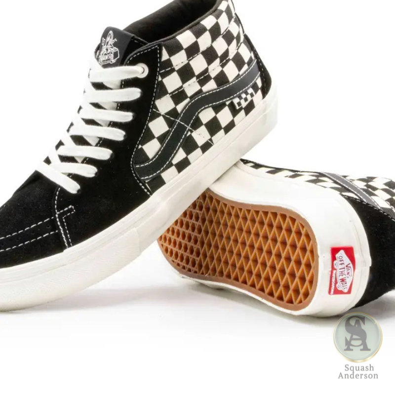 Vans Skate Grosso Mid Checkerboard Black and Marshmallow Shoe