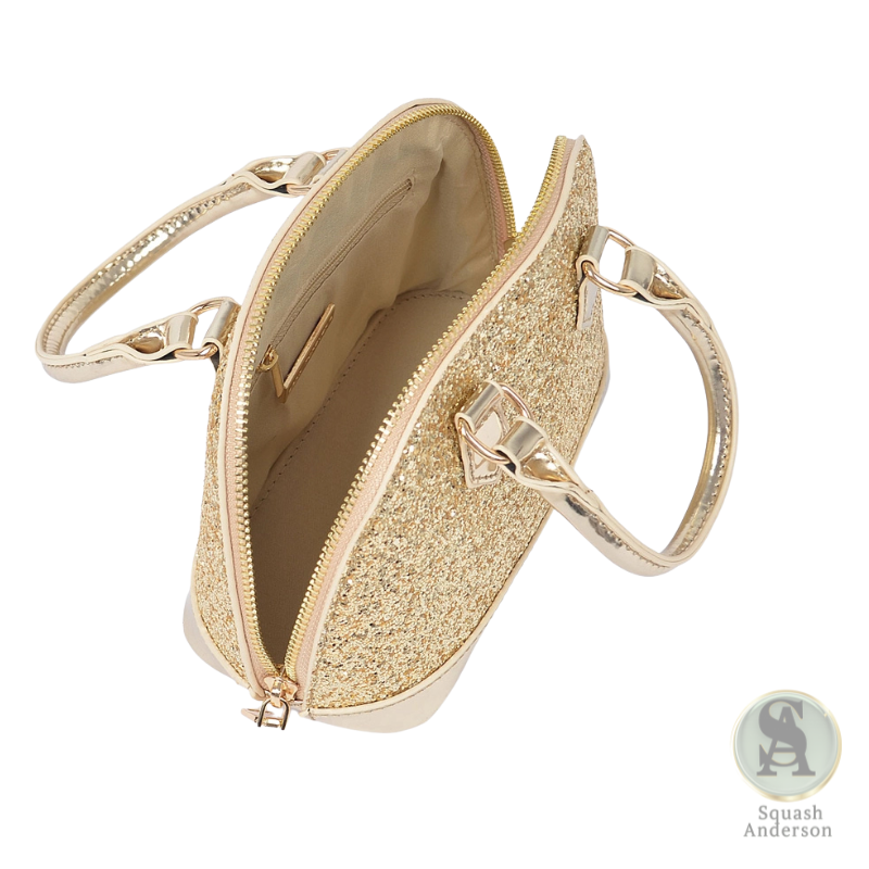 Glitter Mirror Top Handle Crossbody Bag