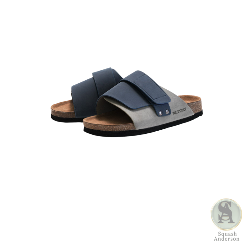 Navy & Grey Slide – Luxe Comfort Sandal