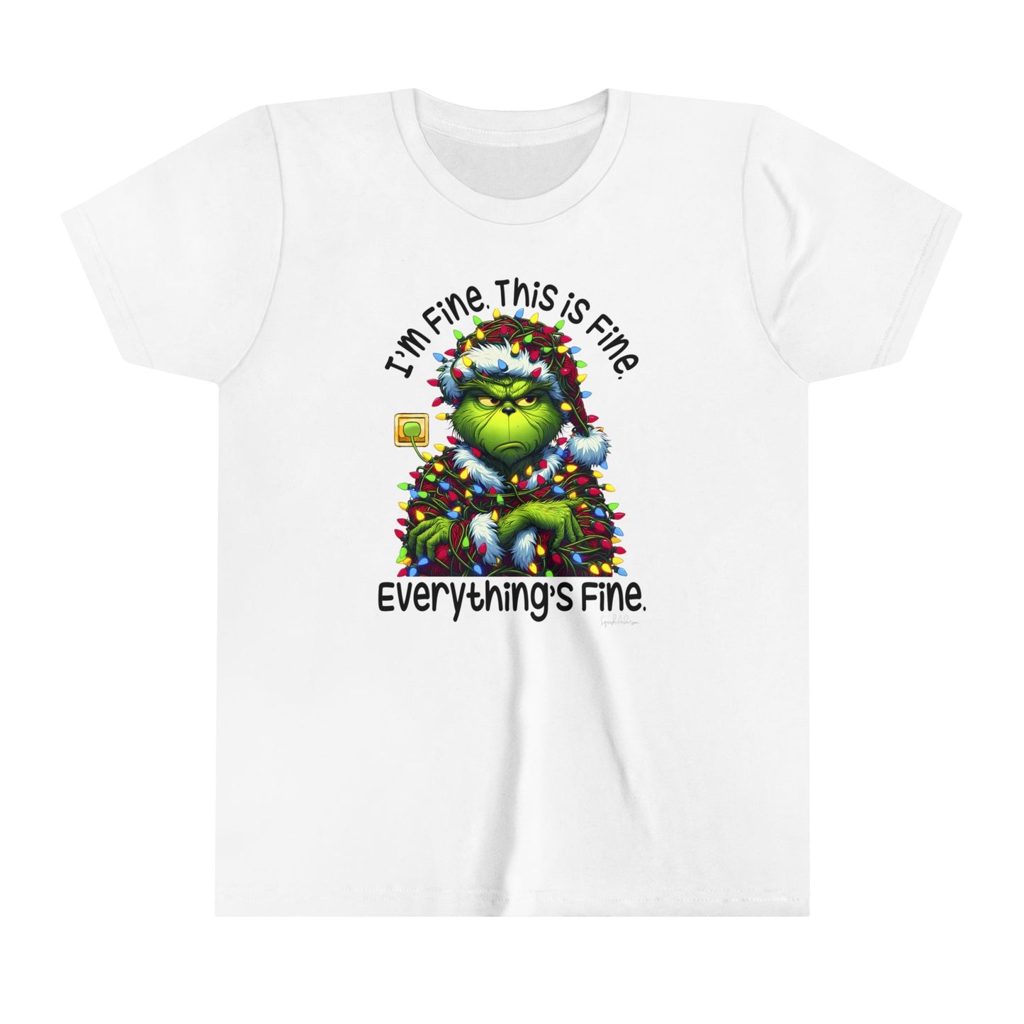 I’m fine this fine grinch Youth Short Sleeve Tee image 0