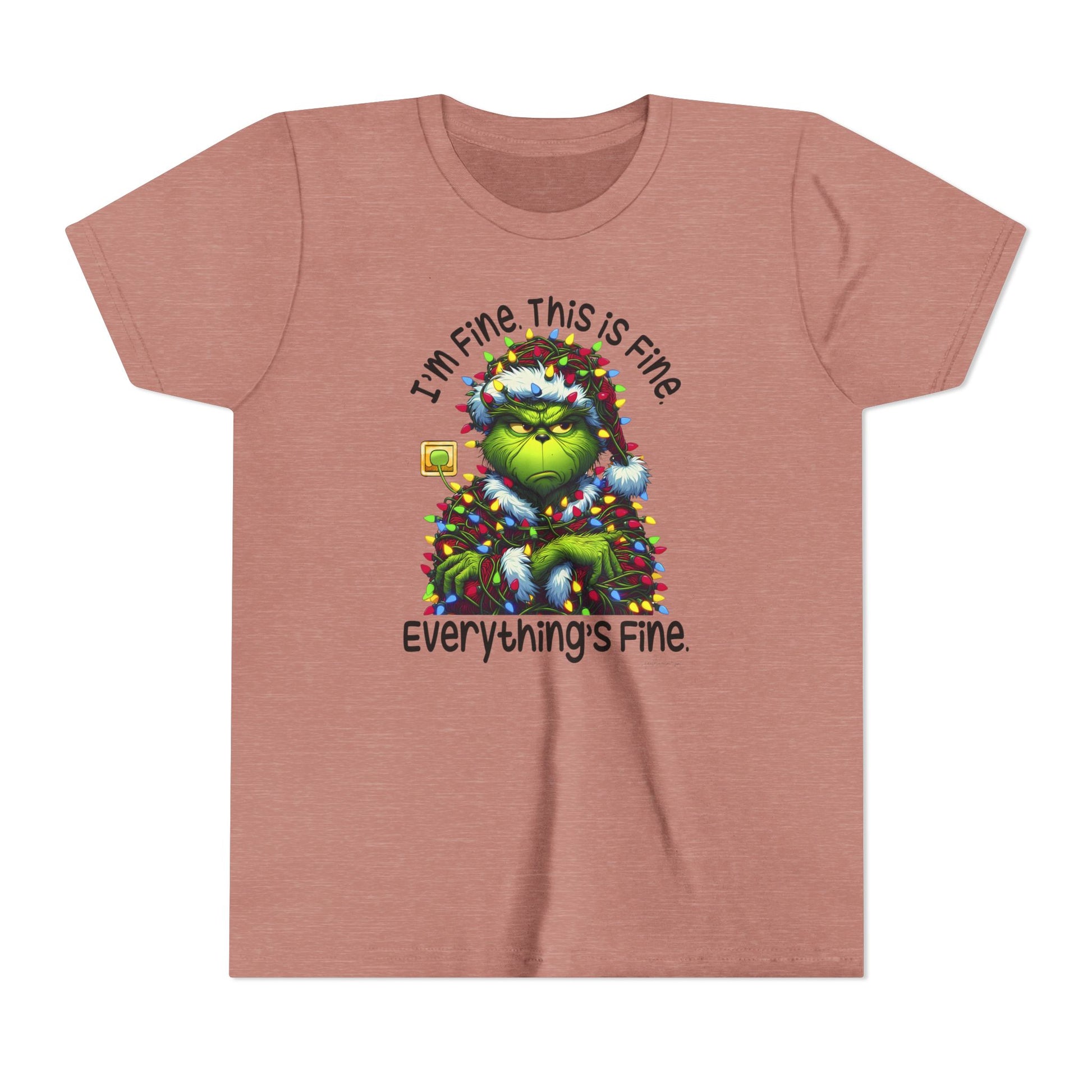 I’m fine this fine grinch Youth Short Sleeve Tee image 8