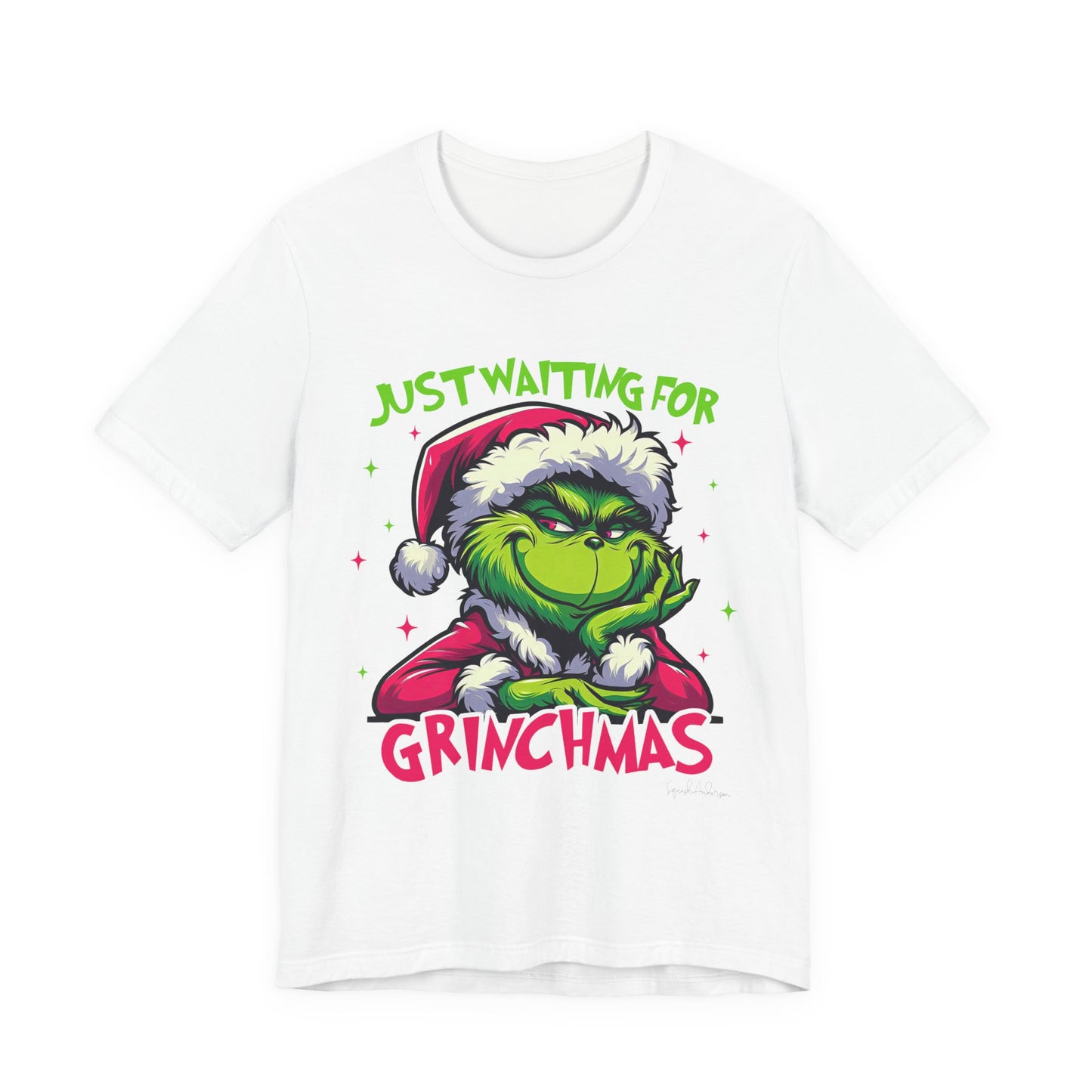 Just Waiting For Grinchmas Unisex Jersey Short Sleeve Tee image 2