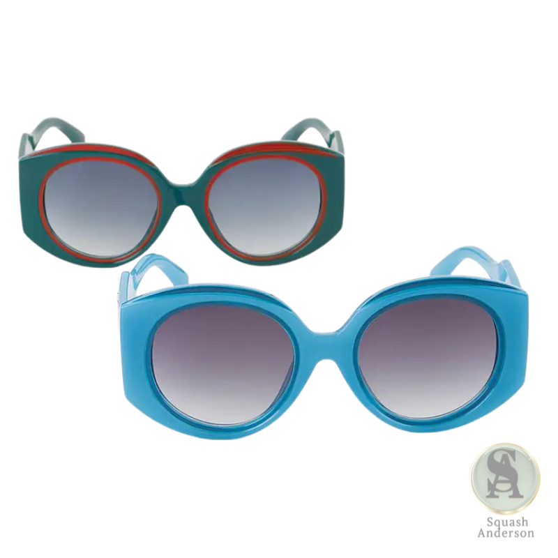 Retro Two-Tone Round Sunglasses