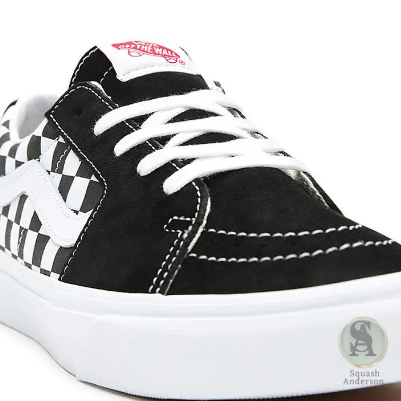 Black & White Checkerboard Low-Top Sneakers