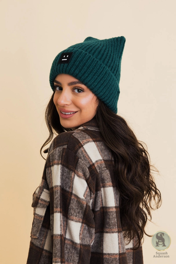 Chill Vibes Soft Ribbed Square Top Beanie