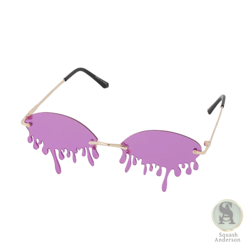 Retro Dripping Paint Oval Sunglasses