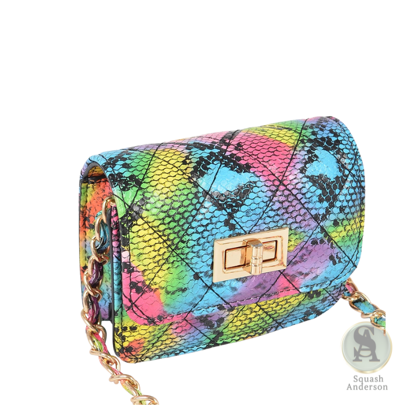 Multi-Color Snake Print Mini Bag