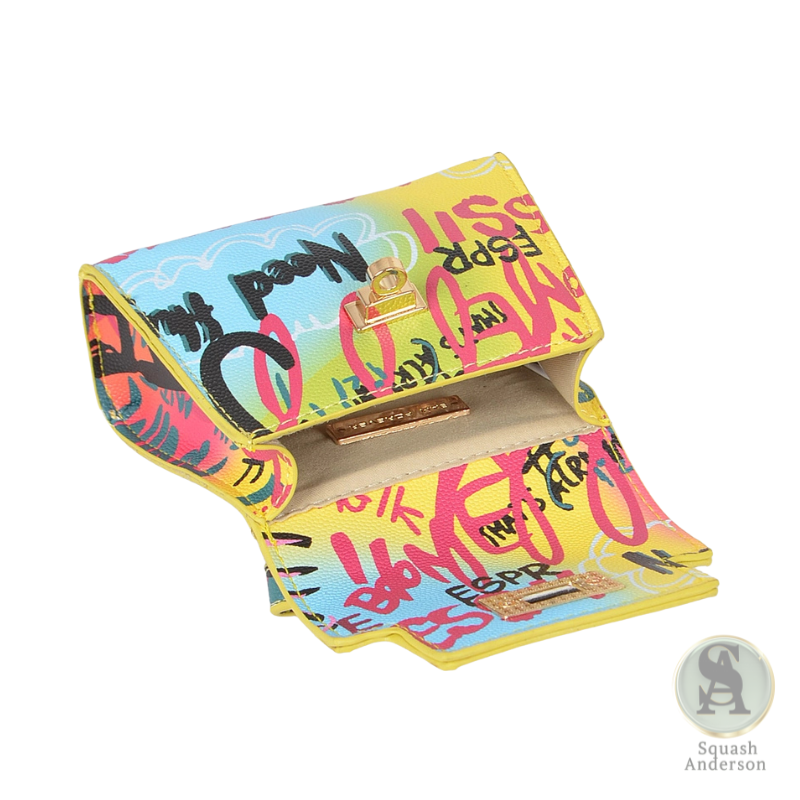 Graffiti Print Mini Handle Bag