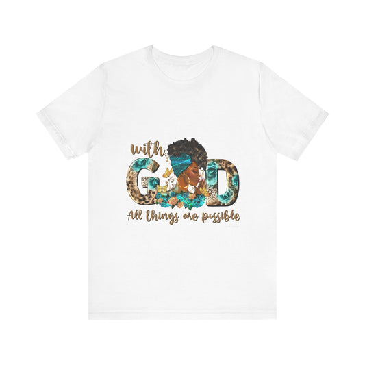With God All things are possible Unisex Jersey Short Sleeve Tee image 0