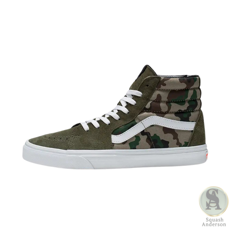Camo Olive High-Top Sneakers