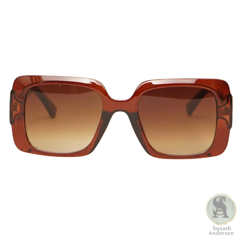 Glam Rectangle Metal Accent Sunglasses