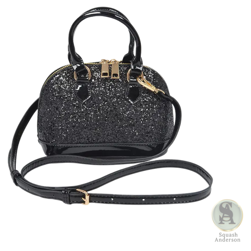 Glitter Mirror Top Handle Crossbody Bag