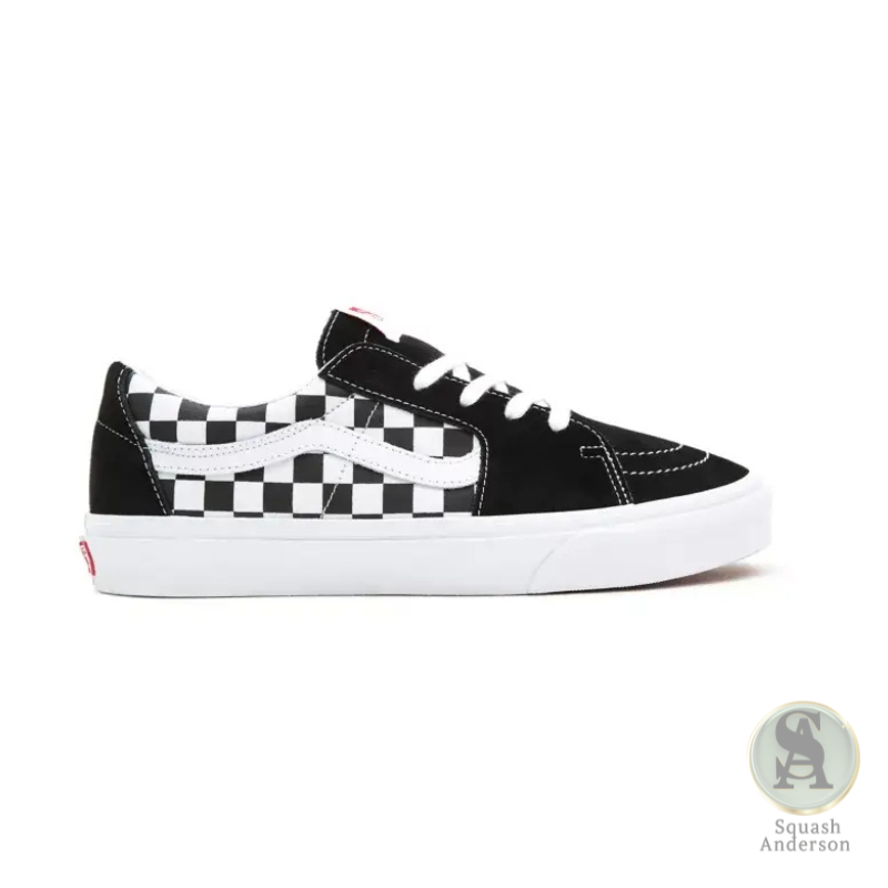 Black & White Checkerboard Low-Top Sneakers