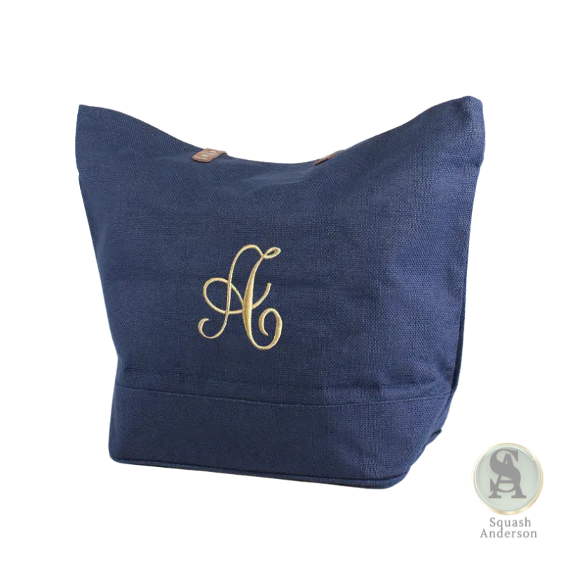 Jute Leather Handle Burlap Tote