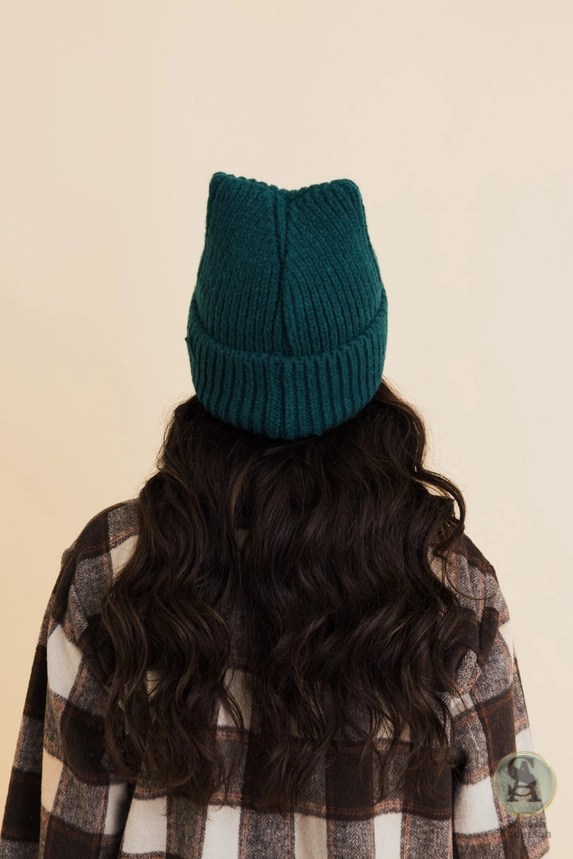 Chill Vibes Soft Ribbed Square Top Beanie