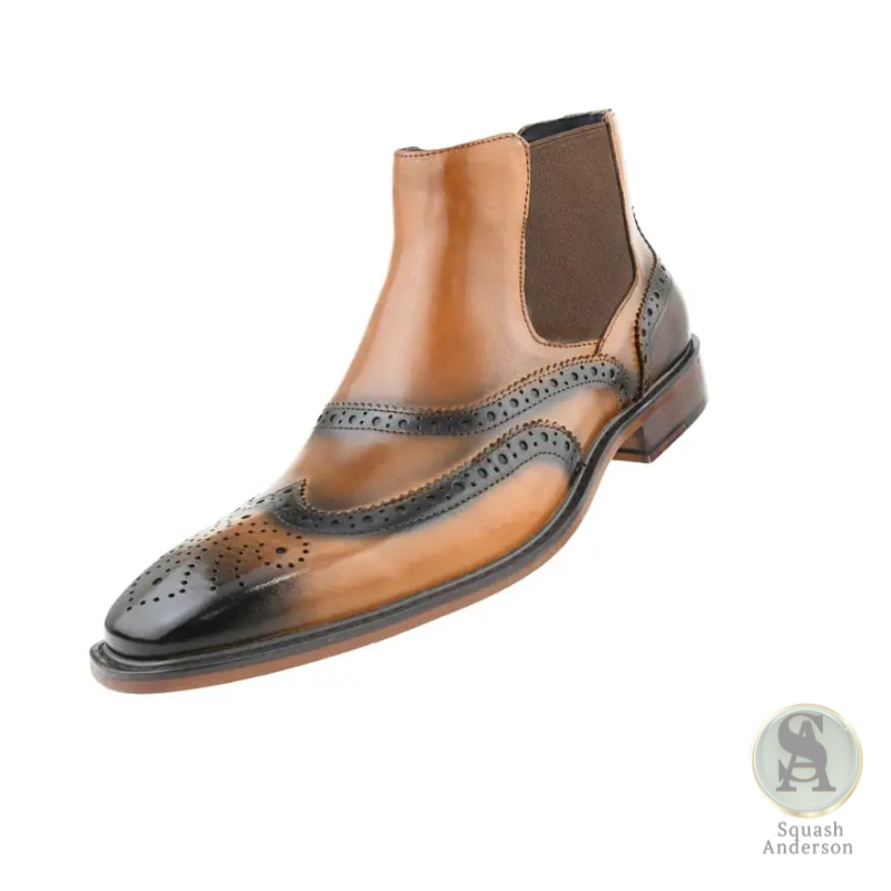 Asher Brogue Chelsea Boots