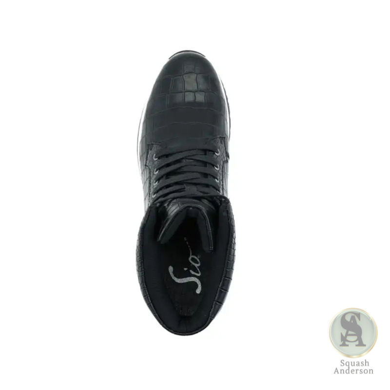 Ryder Black Croc-Embossed Sneakers