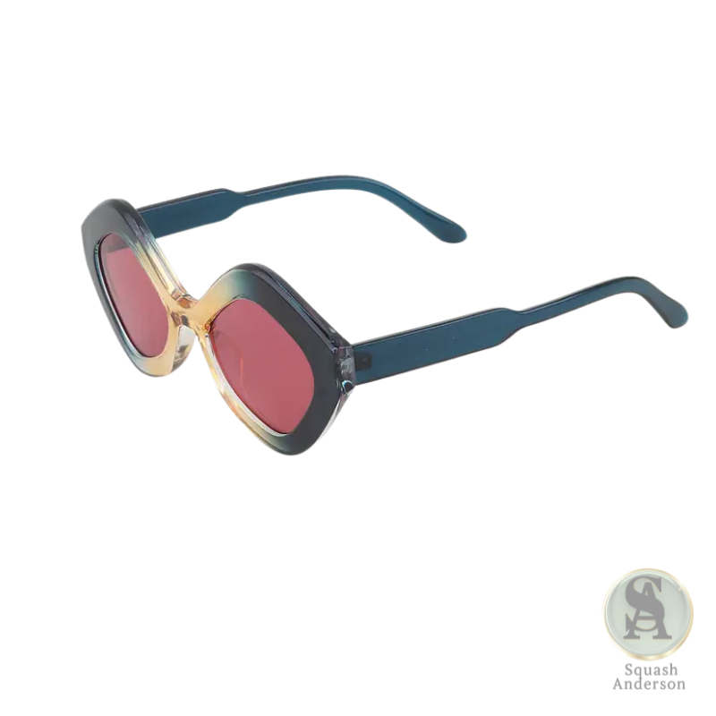 Retro Diamond Cut Oversized Sunglasses