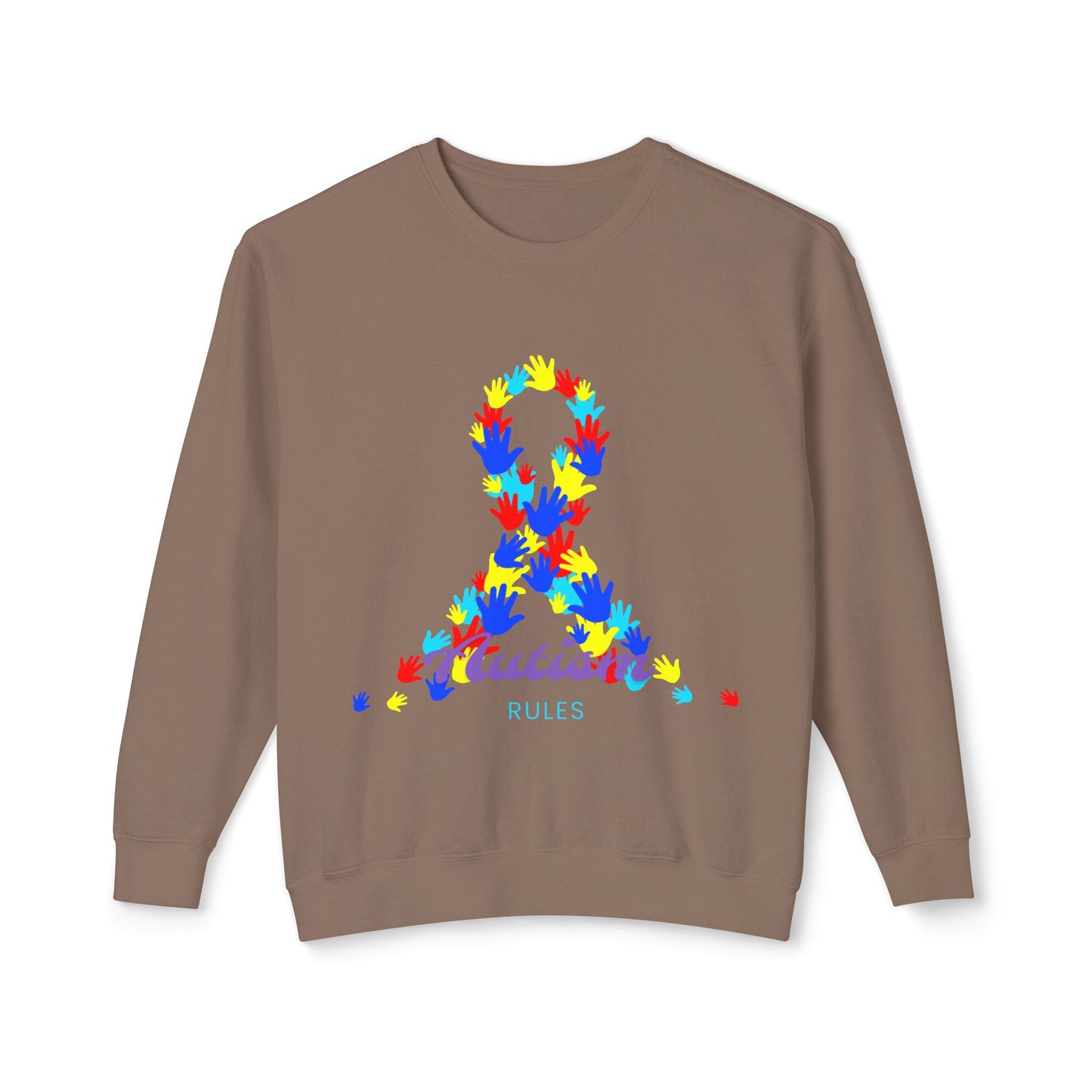 Autism Rules Unisex Lightweight Crewneck Sweatshirt image 12