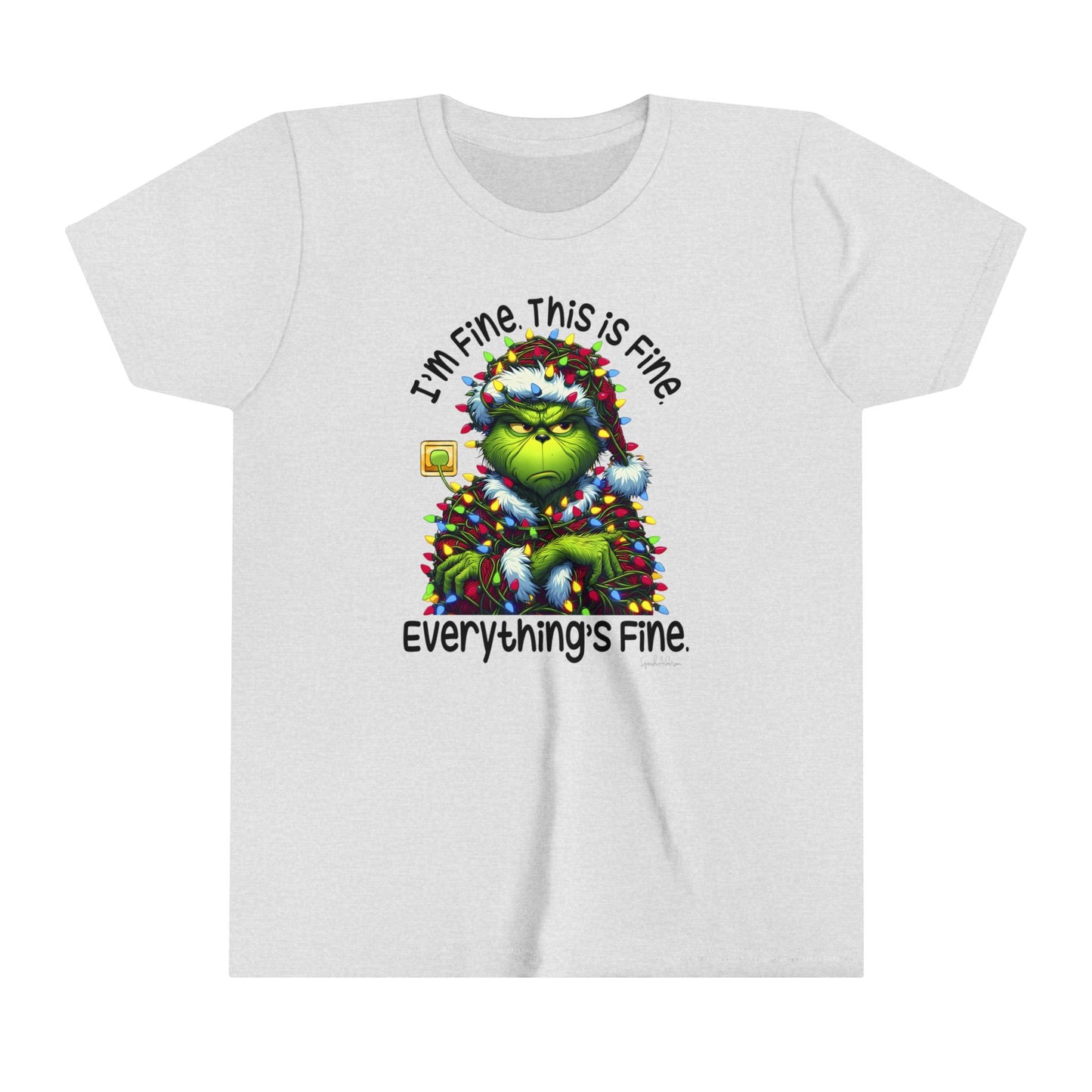 I’m fine this fine grinch Youth Short Sleeve Tee image 2