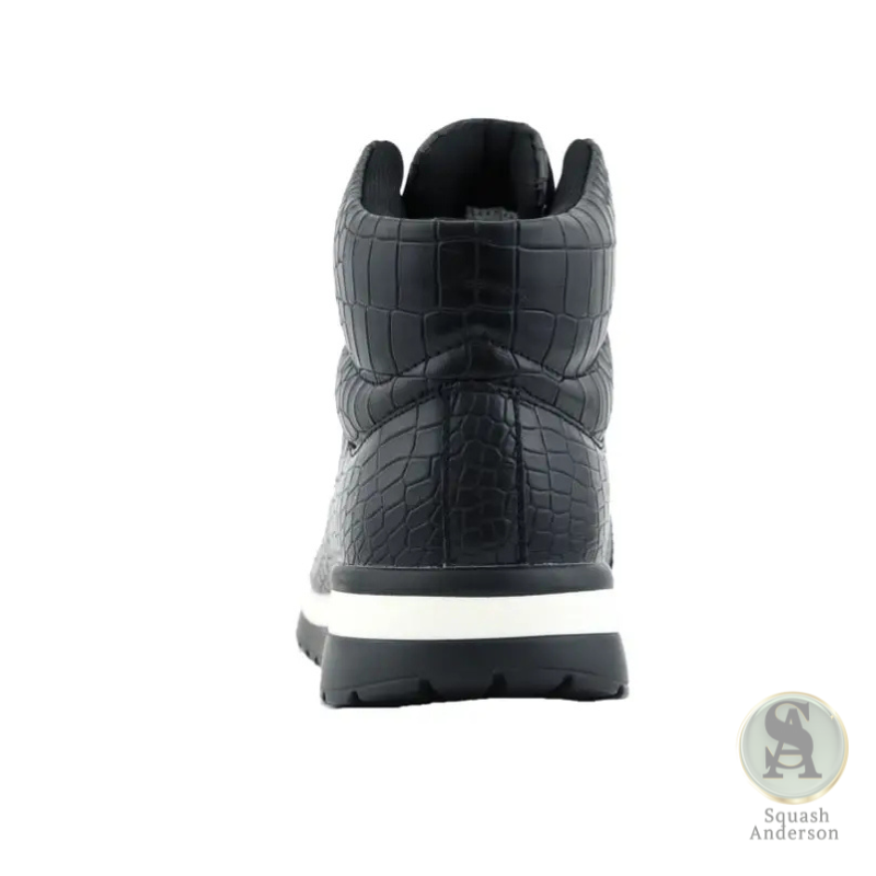 Ryder Black Croc-Embossed Sneakers